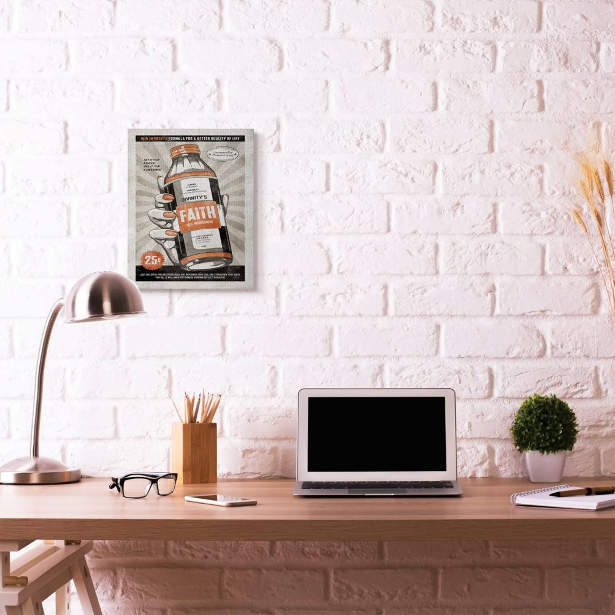 Stupell Industries Faith Formula Funny Canvas Wall Art